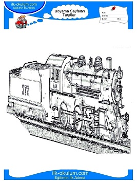 Çocuklar İçin Tren Boyama Sayfaları 